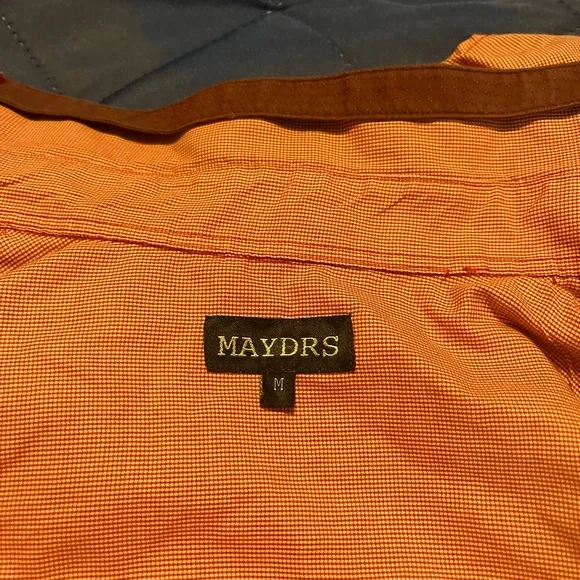 Vibrant Orange Button Down Shirt with Classic Collar - Picture 3 of 9